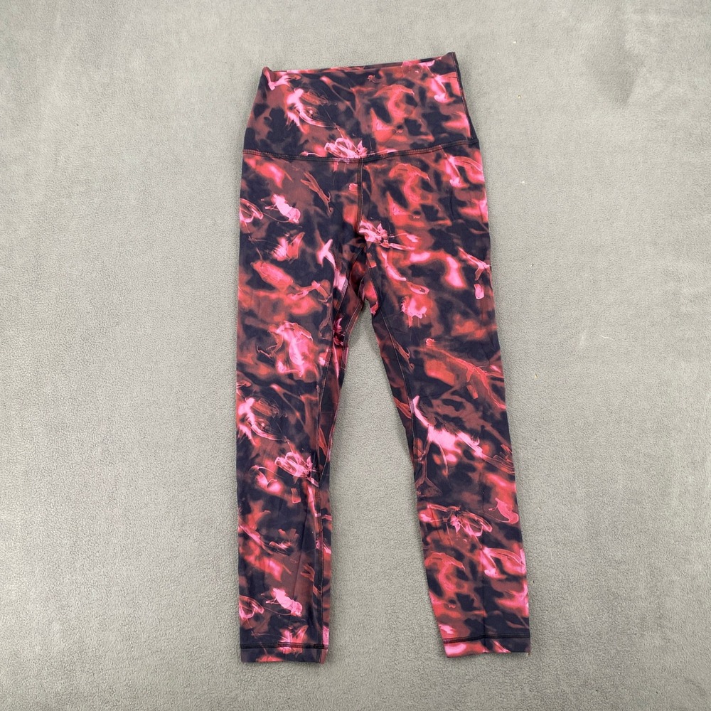 Lululemon Align High-Rise Pant 25 Pink Black Abstract Marble Print LW6BOZS 4